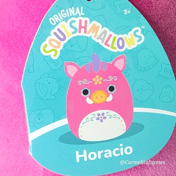 HORACIO 🐗 Pink DOTD Embroidered Warthog Original Squishmallows By Kellytoy NWT - Picture 3 of 8